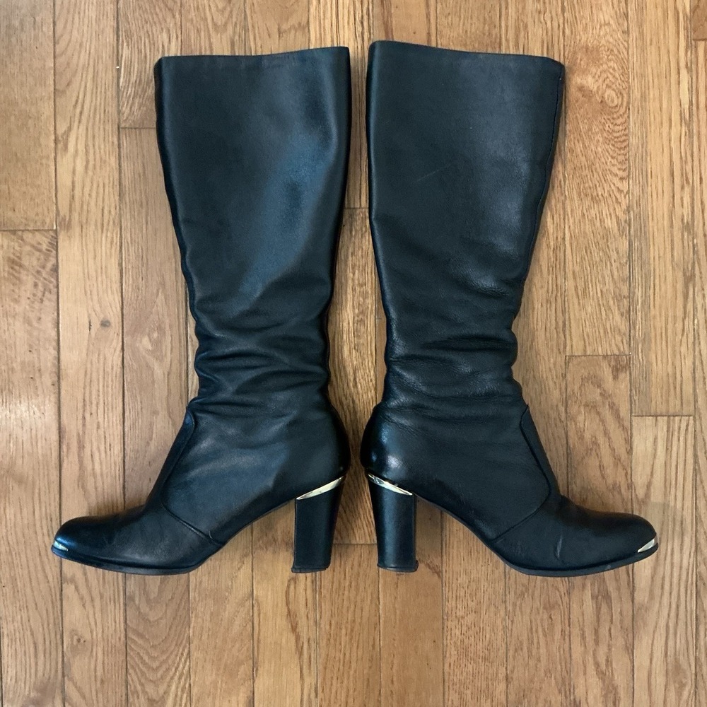 Vintage Sandler of Boston black Leather riding Boots 8.5 Classy